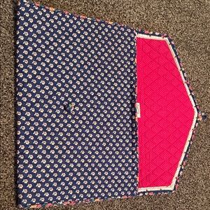 Vera Bradley Red and Navy Floral quilted laptop sleeve